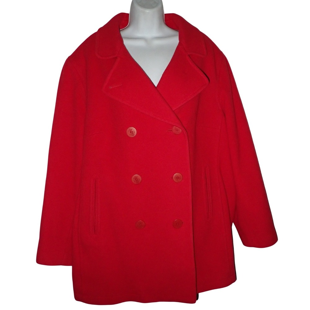 L.L. Bean Vibrant Red Women's Pea Coat
